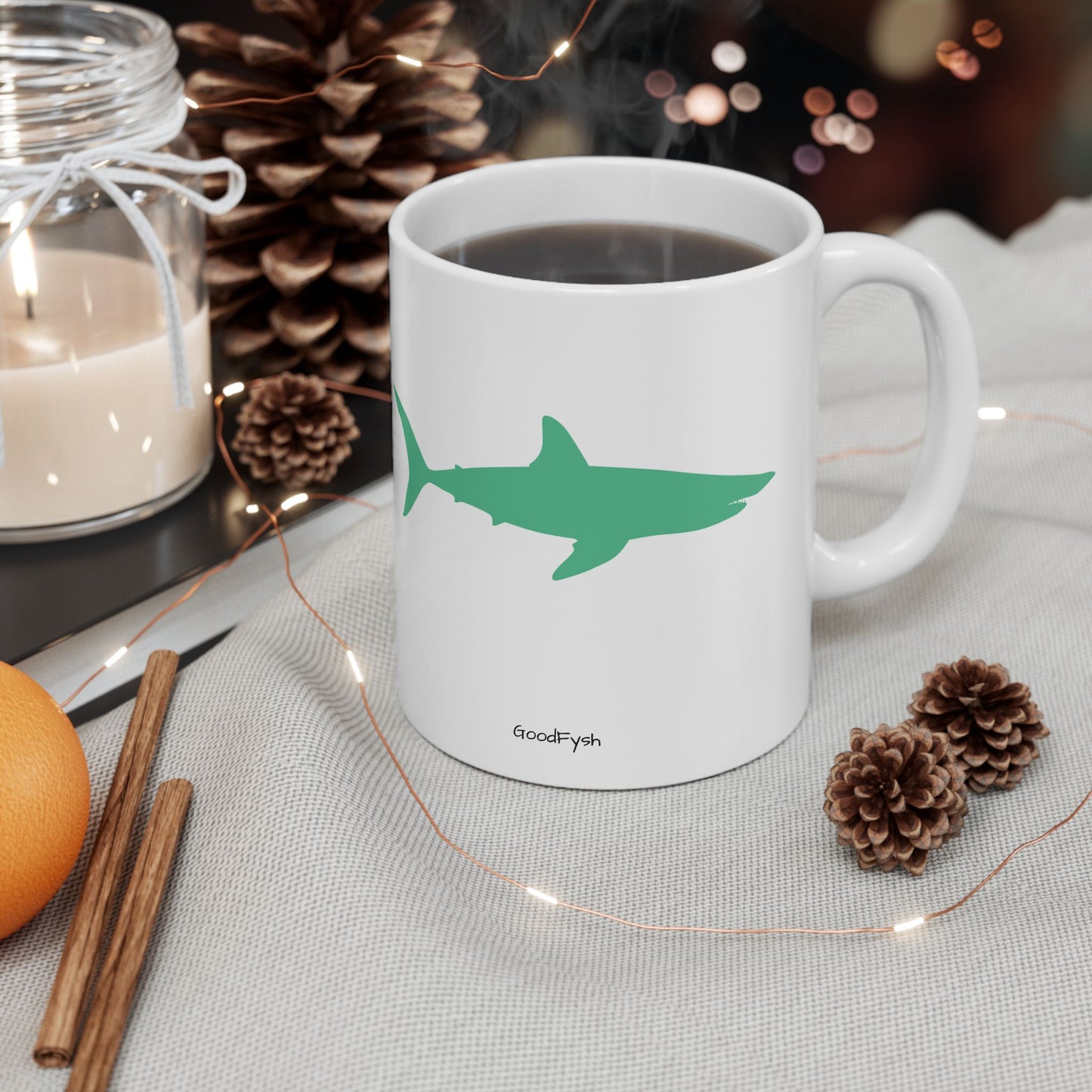 Green Mako Shark Mug